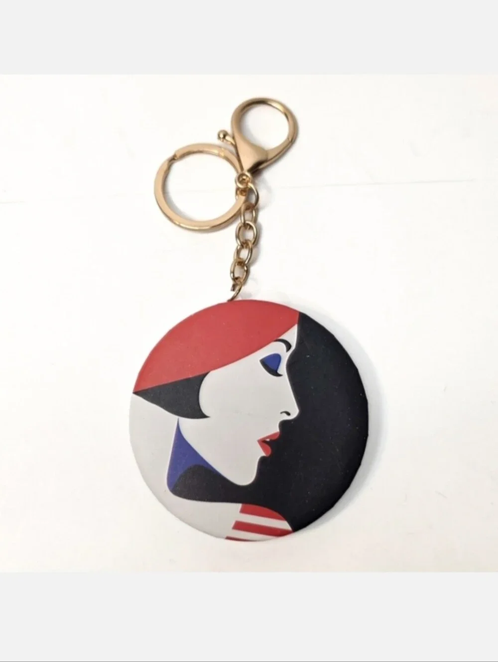 Marie By Malika Farve Large Compact Mirror Bag Charm Keychain Purse Accessories